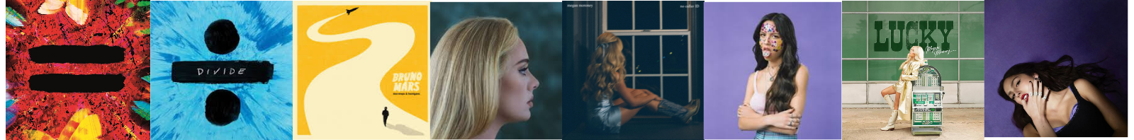 Row of album covers